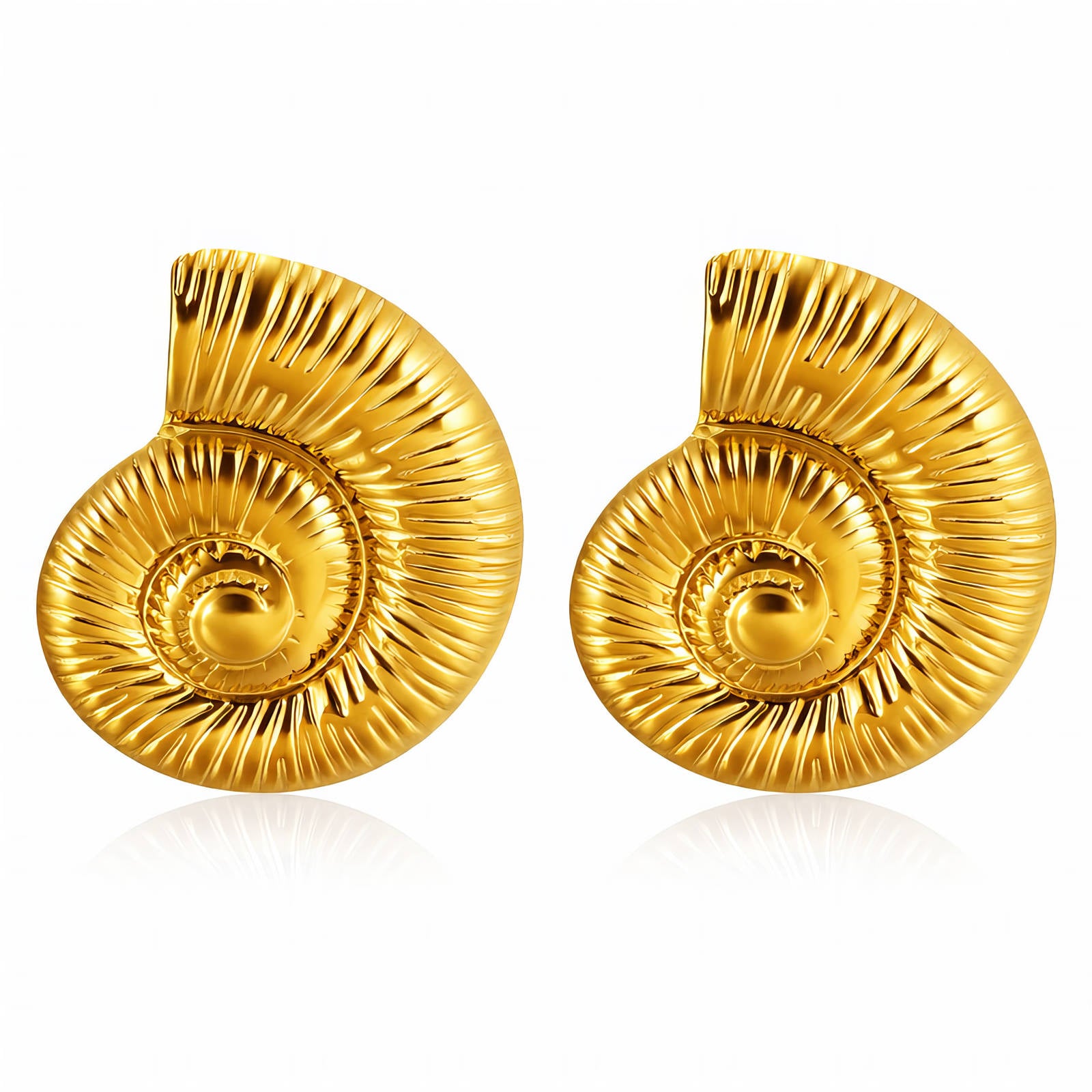 Seashells Earrings, 18K Gold Plated Steel