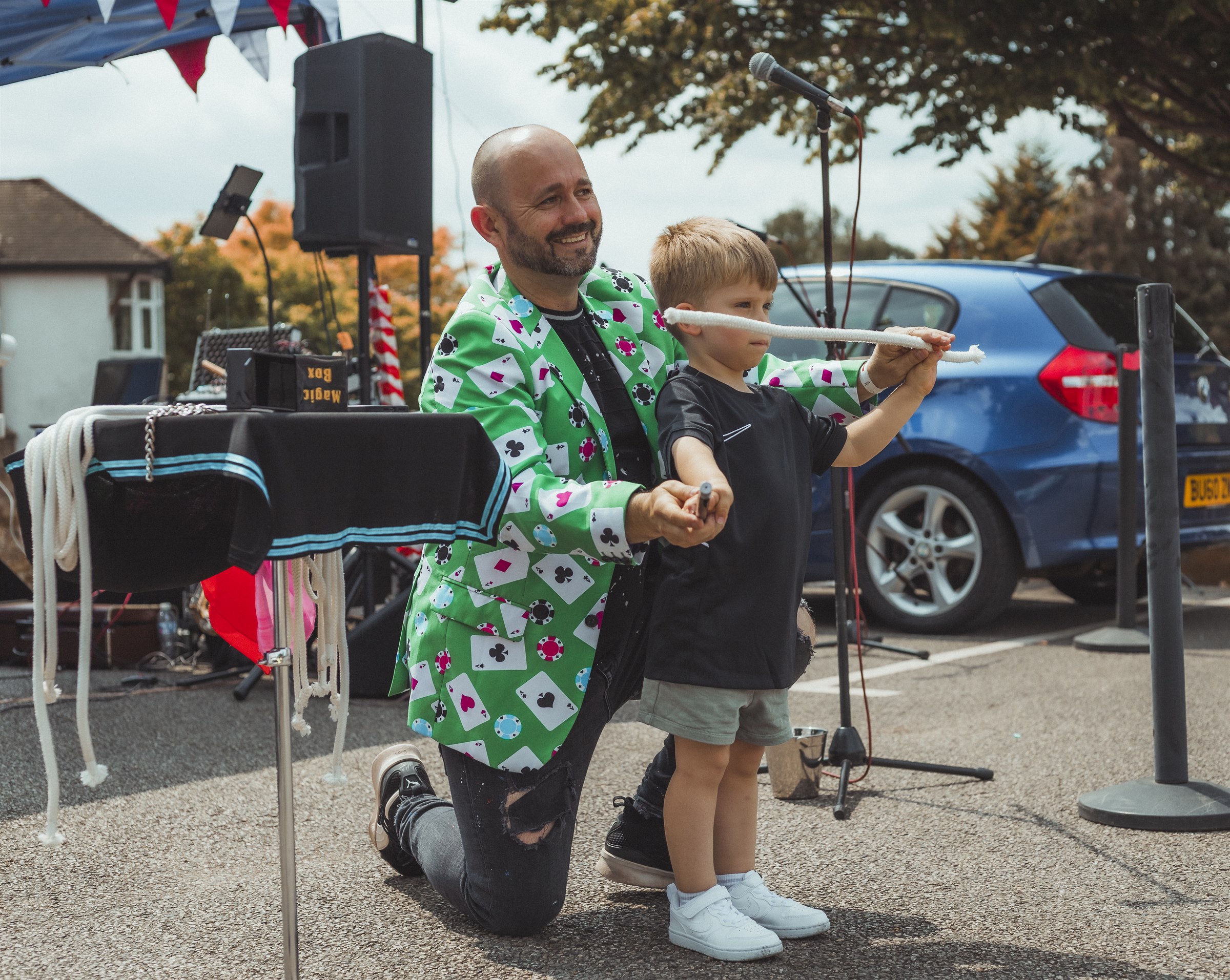 Rope magic with a young volunteer